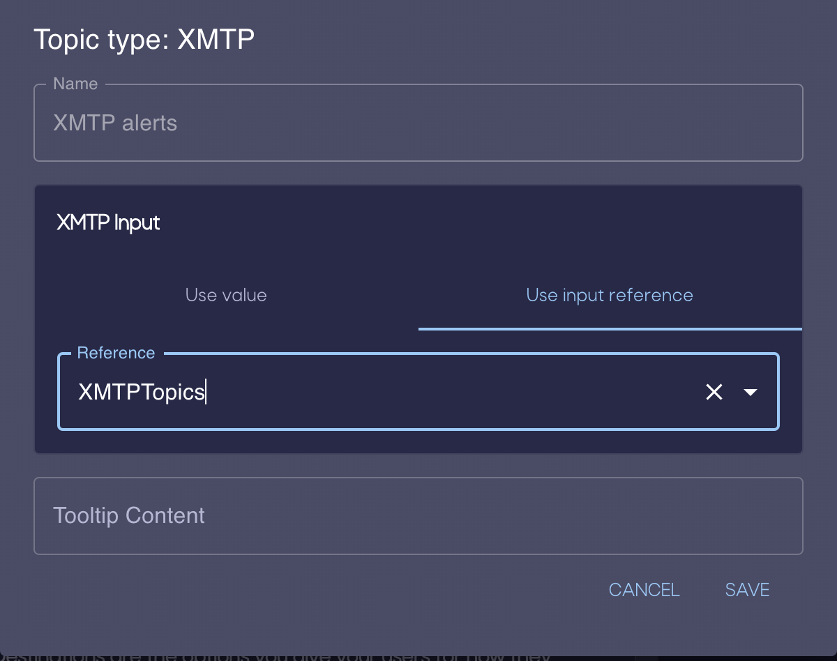 Select xmtp input